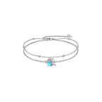 Pulsera de Plata .925, Brazalete Blue Heart Cat, Miow