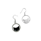 Aretes de Plata .925, Black Cat Hanging, Miow