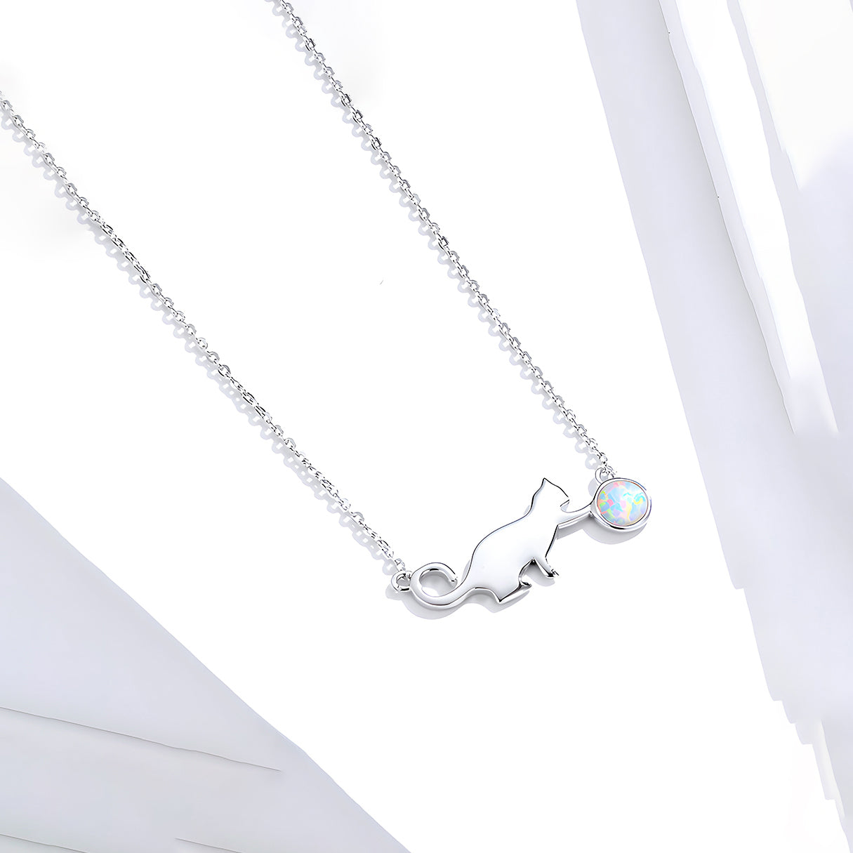 Collar de Plata .925, Moon Cat, Miow