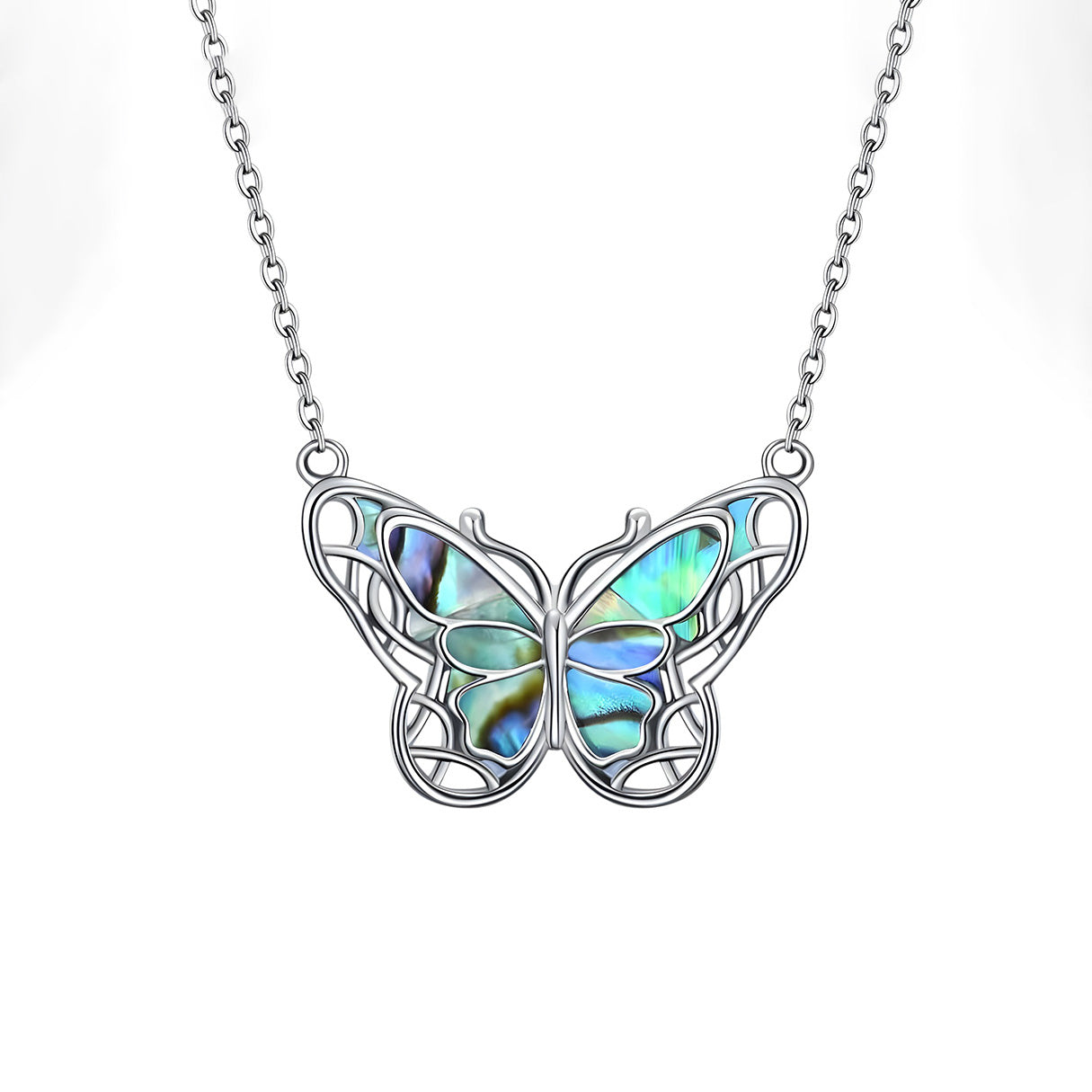 Collar de Mariposa Esmeralda, Plata .925, Ame Glam Pop