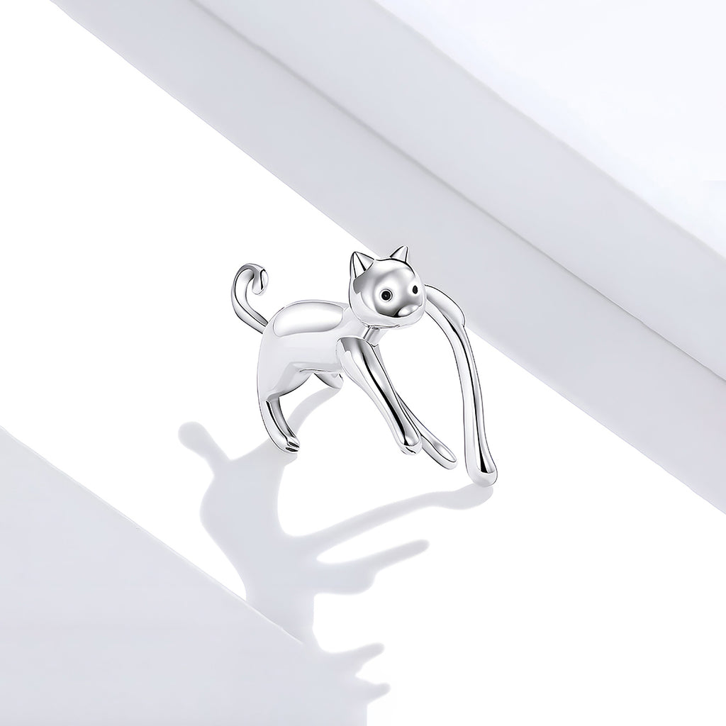 Aretes de Plata .925, Cat In Ear, Miow