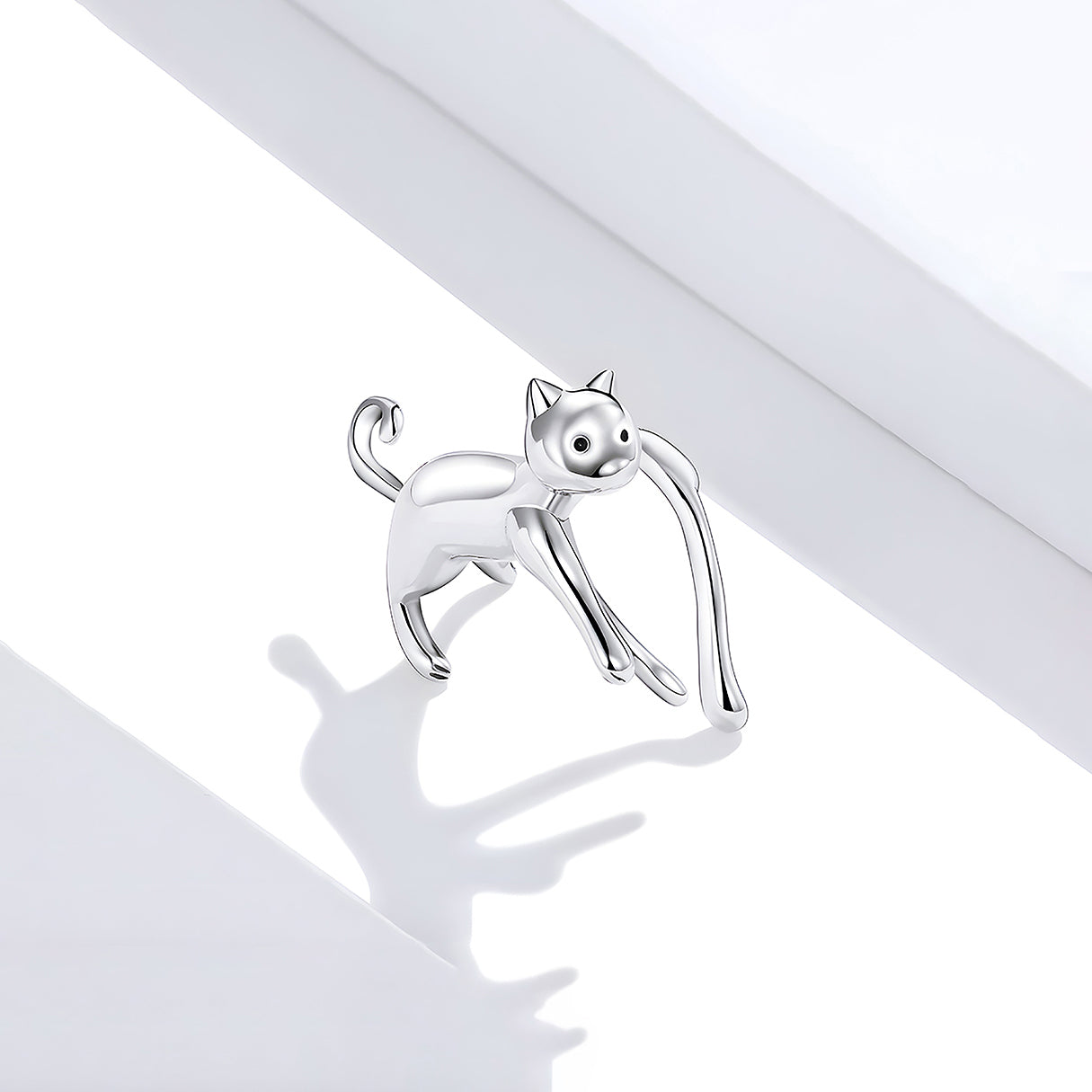 Aretes de Plata .925, Cat In Ear, Miow