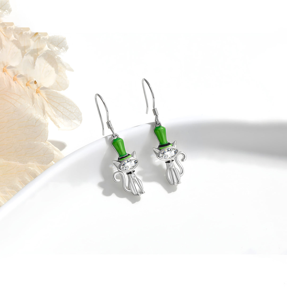 Aretes de Plata .925, Irish Cat, Miow