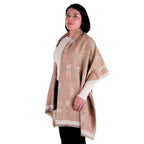 Chal de Cachemira, Knitted Cats Beige, Miow