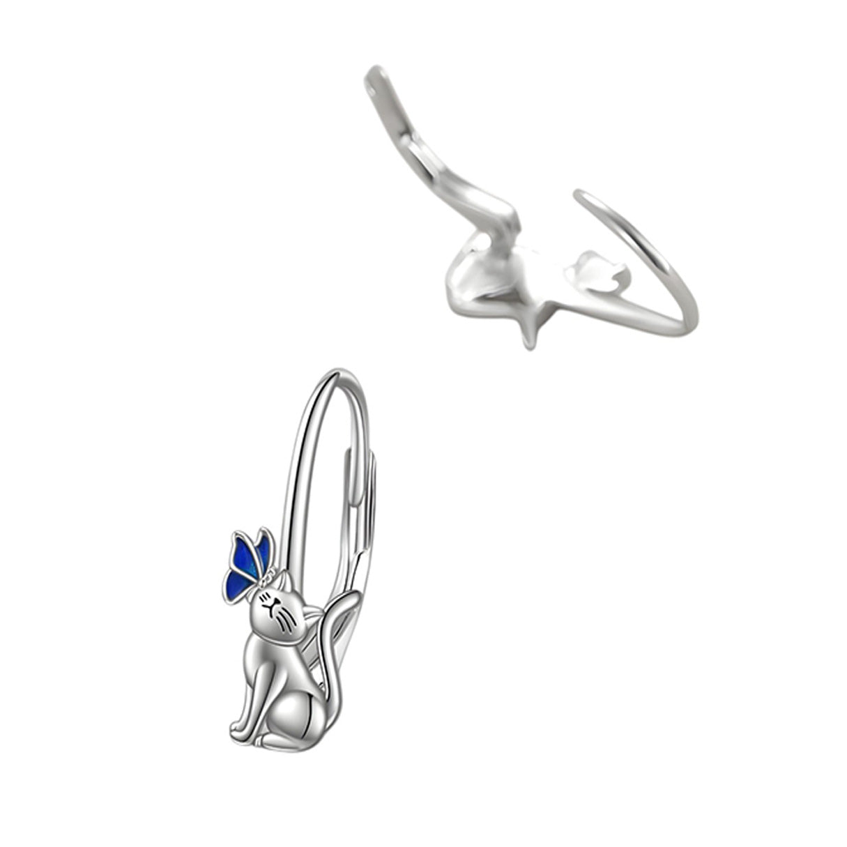 Aretes de Plata .925, Happy Cat, Miow
