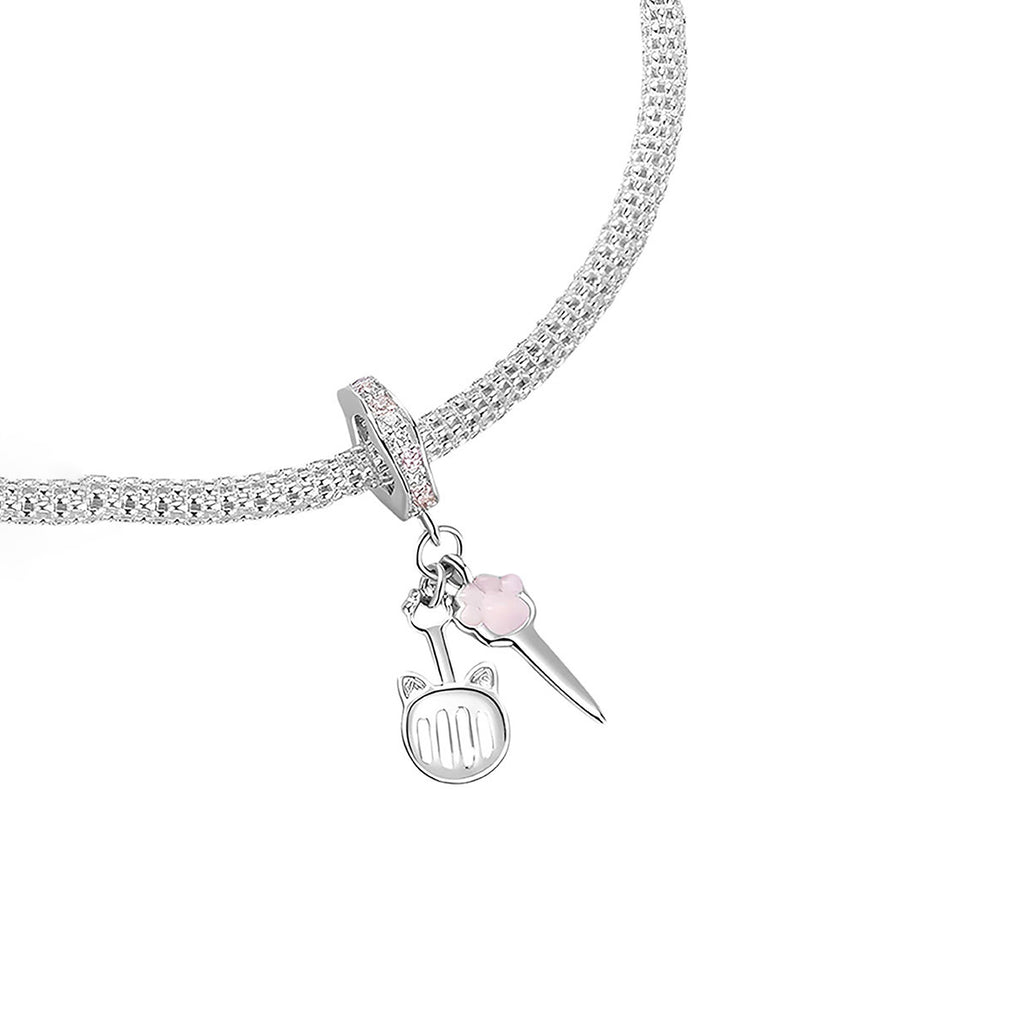 Charm de Plata .925, Pink Moon Cat, Miow