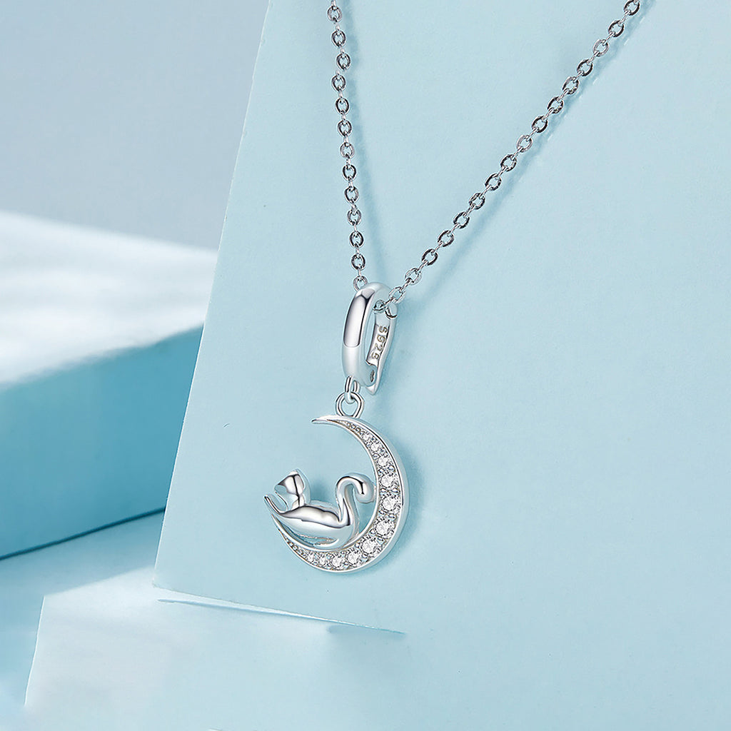 Charm de Plata .925, Moon Cat, Miow