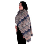 Chal de Cachemira, Serial Cats Beige/Azul, Miow