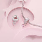 Charm de Plata .925, Heart Print, Miow