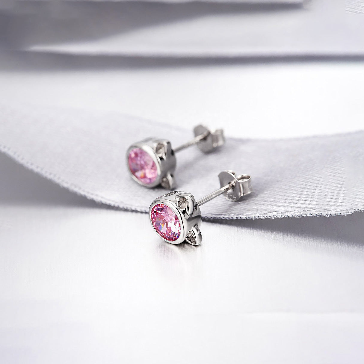 Aretes de Plata .925, Cat Stud, Miow
