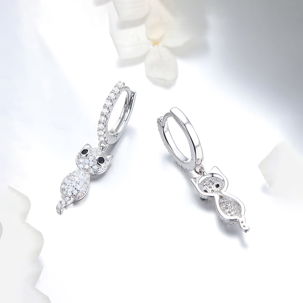 Aretes de Plata .925, Cat Glitters, Miow