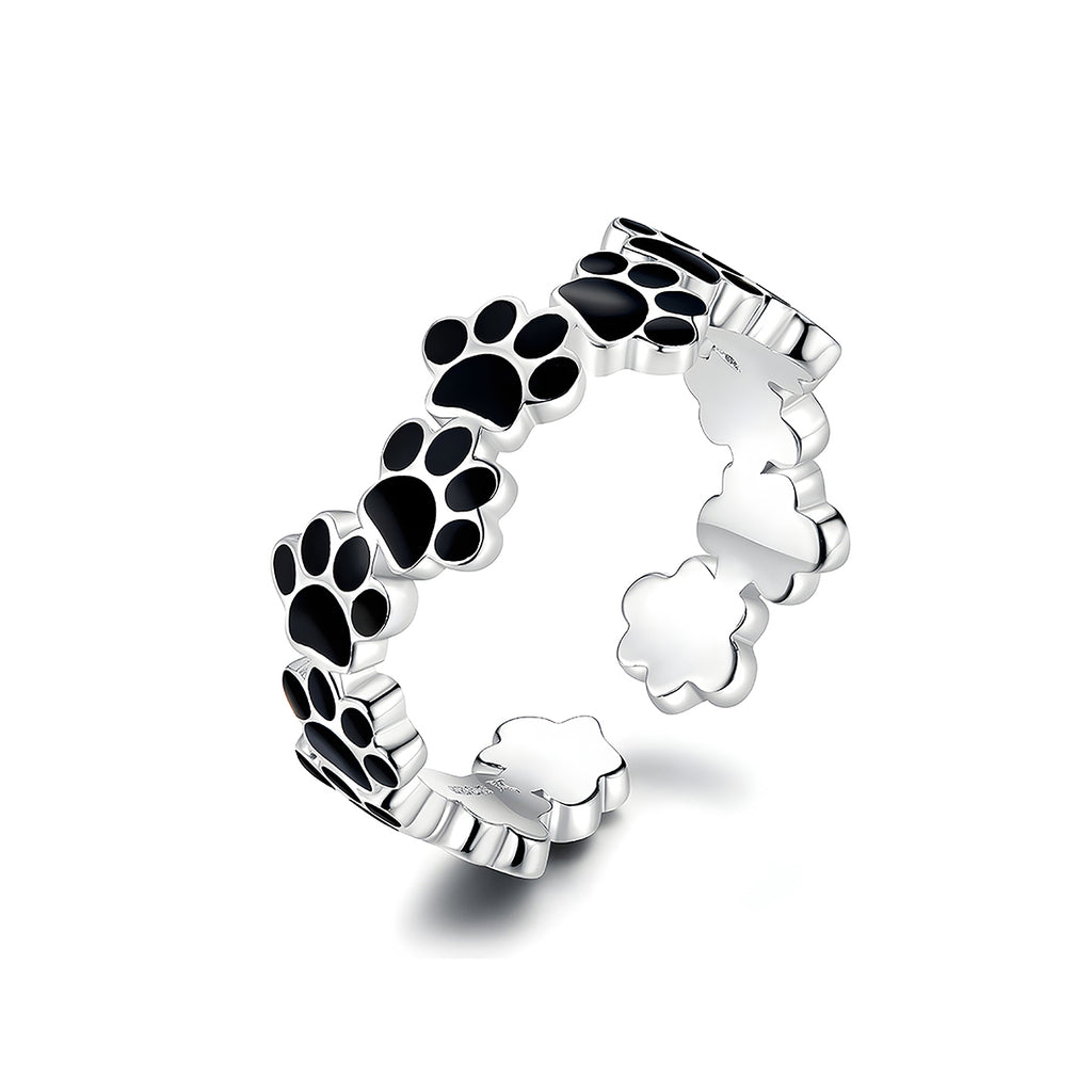 Anillo de Plata .925, Black Footprint, Miow