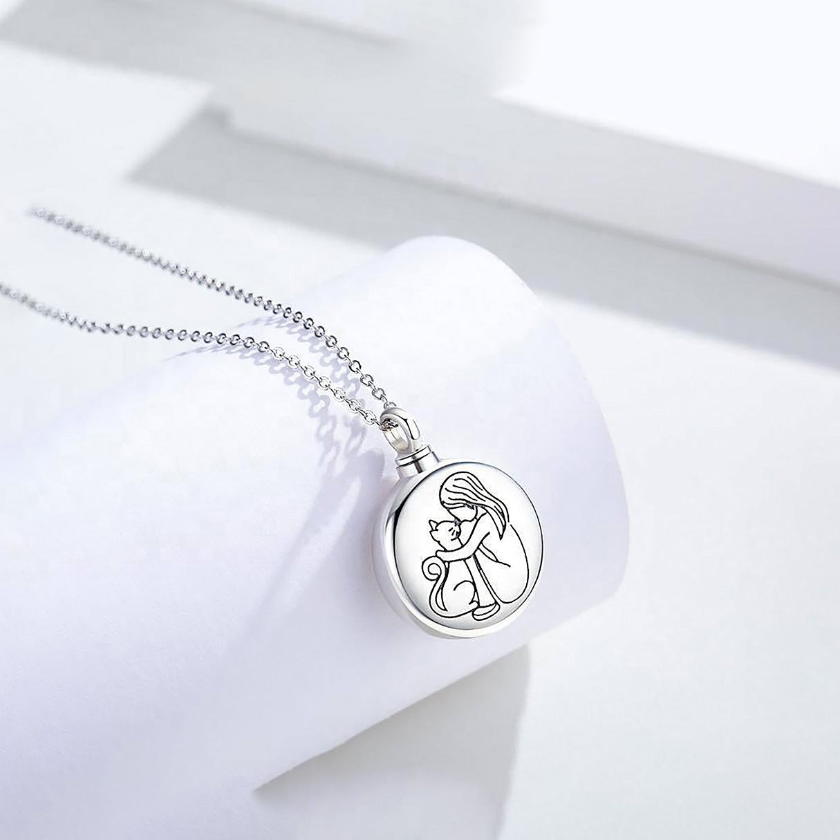 Collar de Plata .925, Cat Urn, Miow