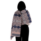 Chal de Cachemira, Serial Cats Beige/Azul, Miow