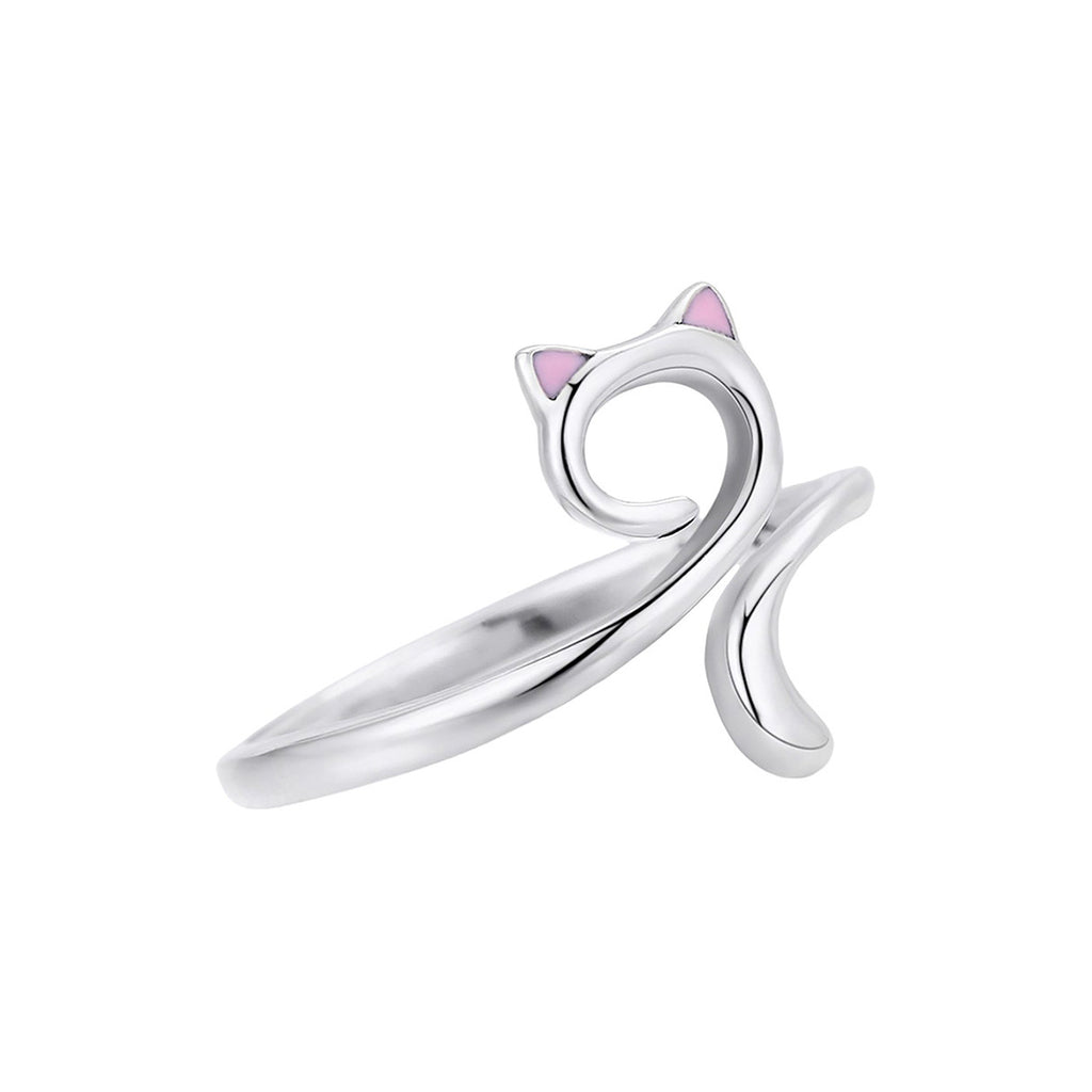 Anillo de Plata .925, Cat Silhouette, Miow