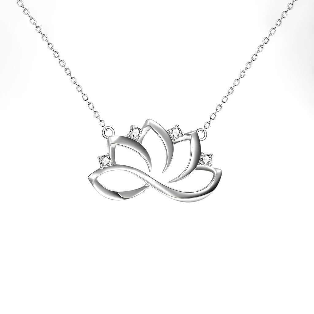 Collar de Flor de Loto, Plata .925, Ame Glam Pop