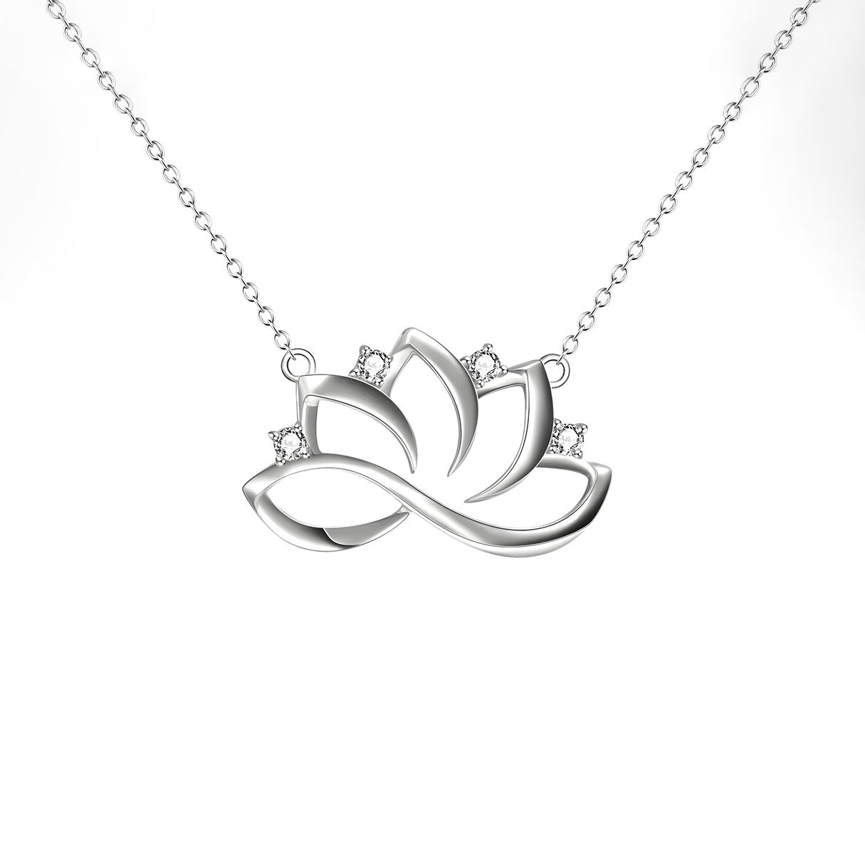 Collar de Flor de Loto, Plata .925, Ame Glam Pop