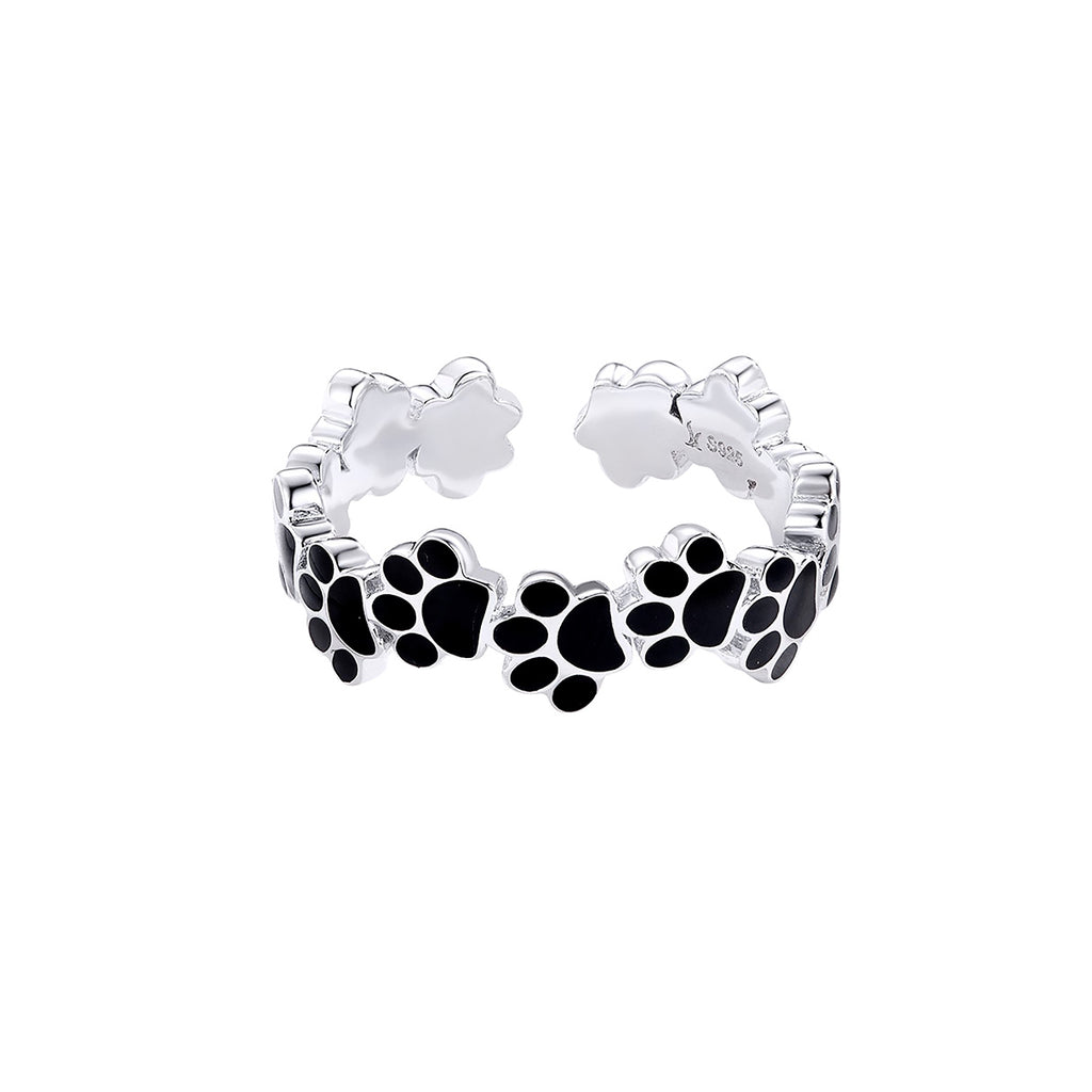 Anillo de Plata .925, Black Footprint, Miow
