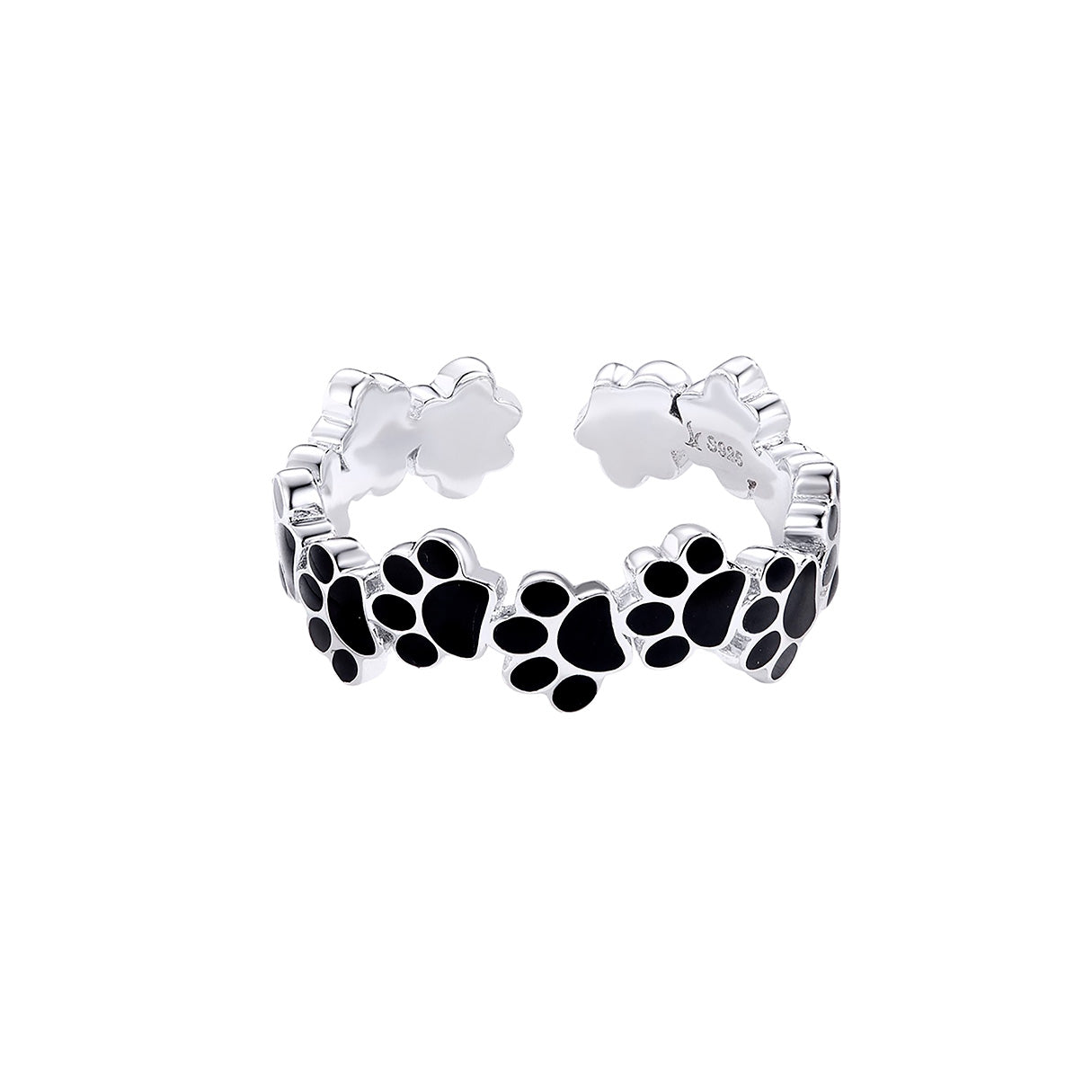 Anillo de Plata .925, Black Footprint, Miow