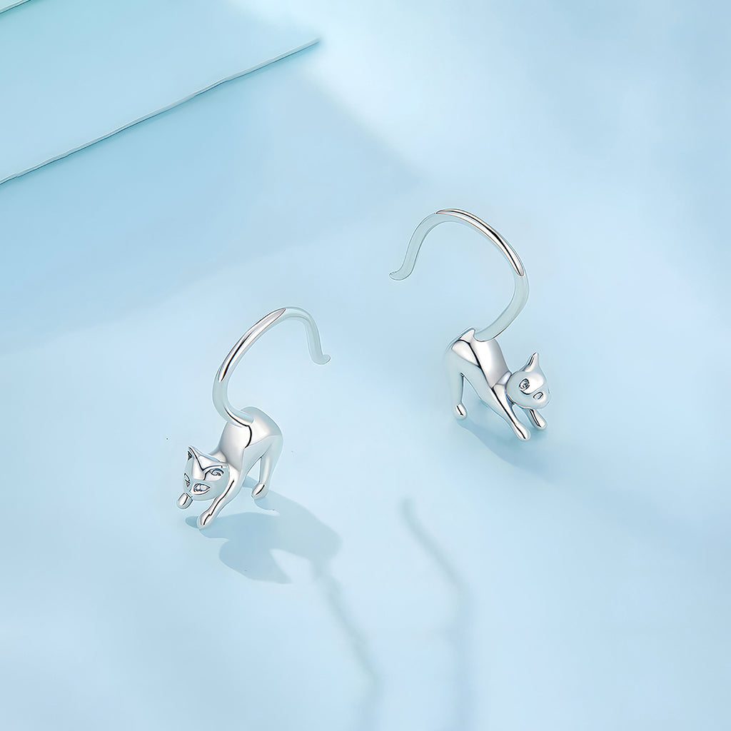 Aretes de Plata .925, Cats Playing, Miow