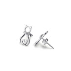 Aretes de Plata .925, Cat Stud, Miow