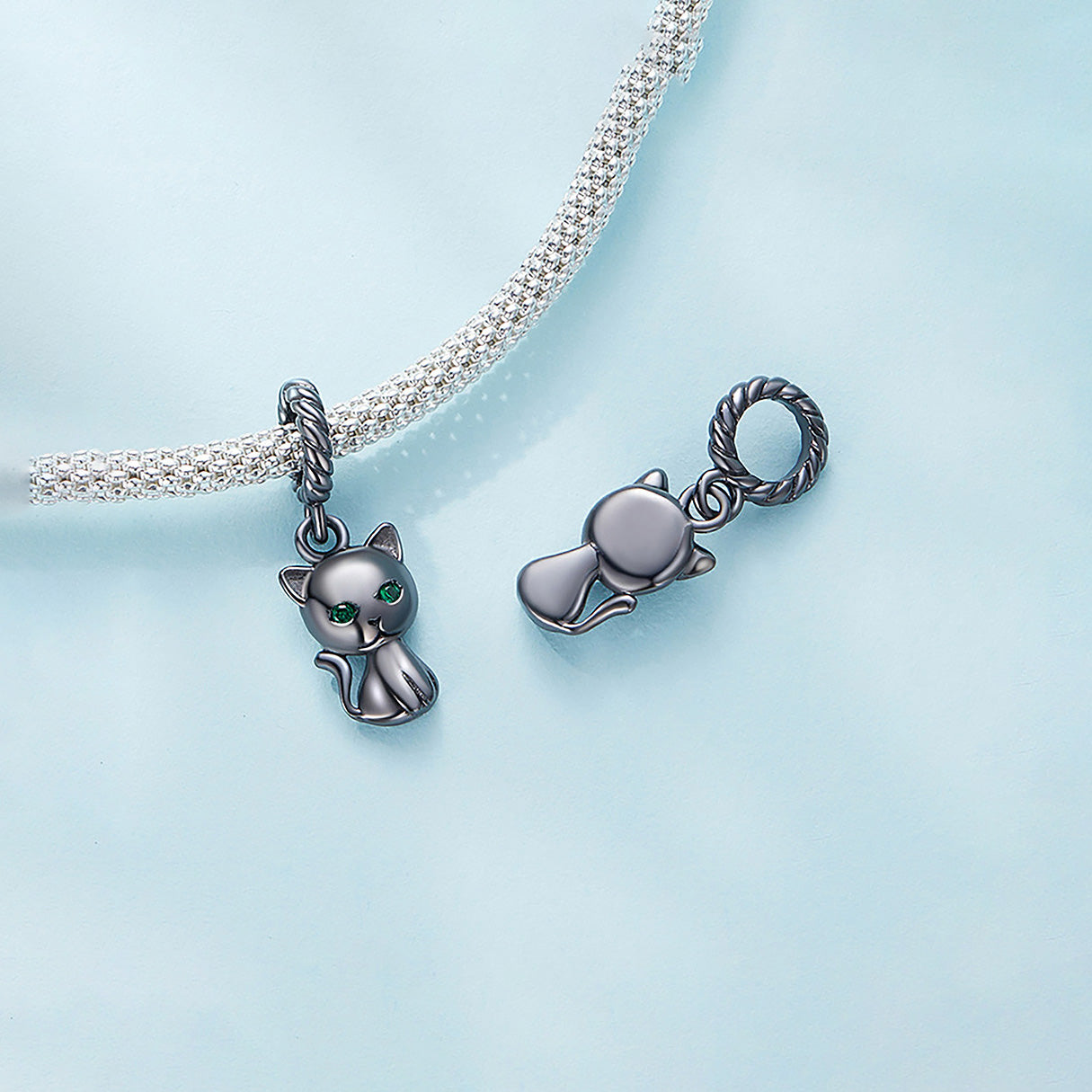 Charm de Plata .925, Black Cat, Miow