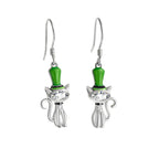 Aretes de Plata .925, Irish Cat, Miow