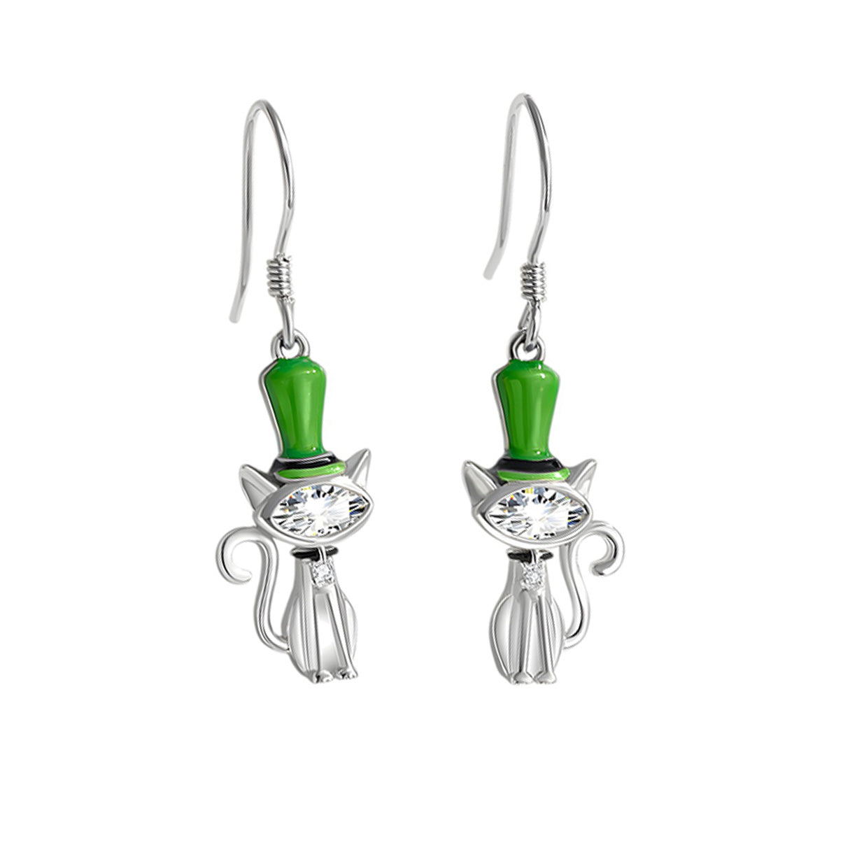 Aretes de Plata .925, Irish Cat, Miow