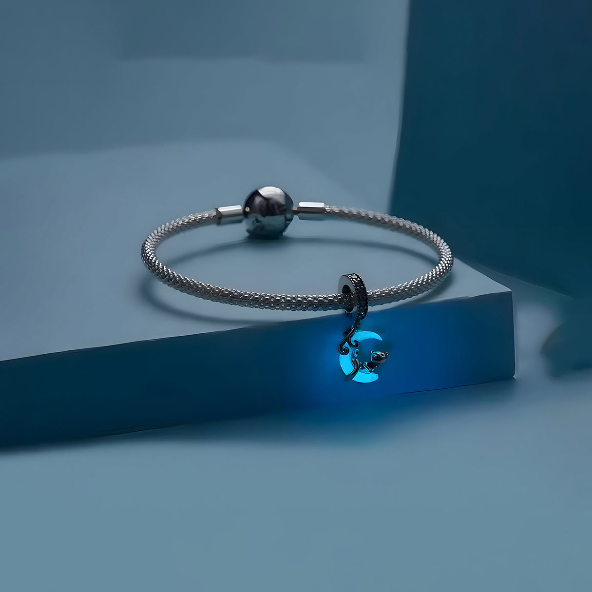 Charm de Plata .925, Cat Hug Moon, Miow