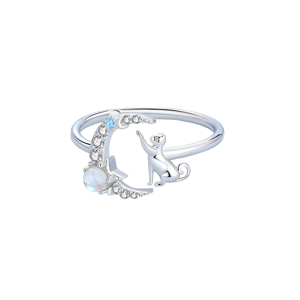 Anillo de Plata .925, Moon Cat, Miow