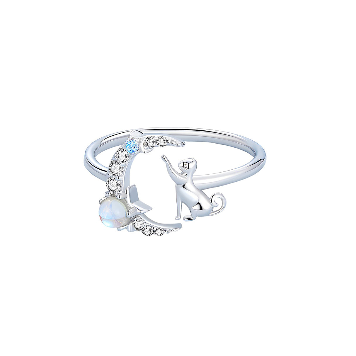 Anillo de Plata .925, Moon Cat, Miow
