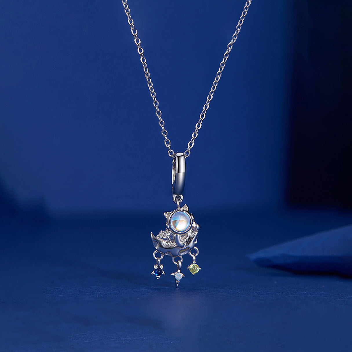 Charm de Plata .925, Astronaut Cat With Stars, Miow