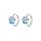 Aretes de Plata .925, Blue Footprint, Miow