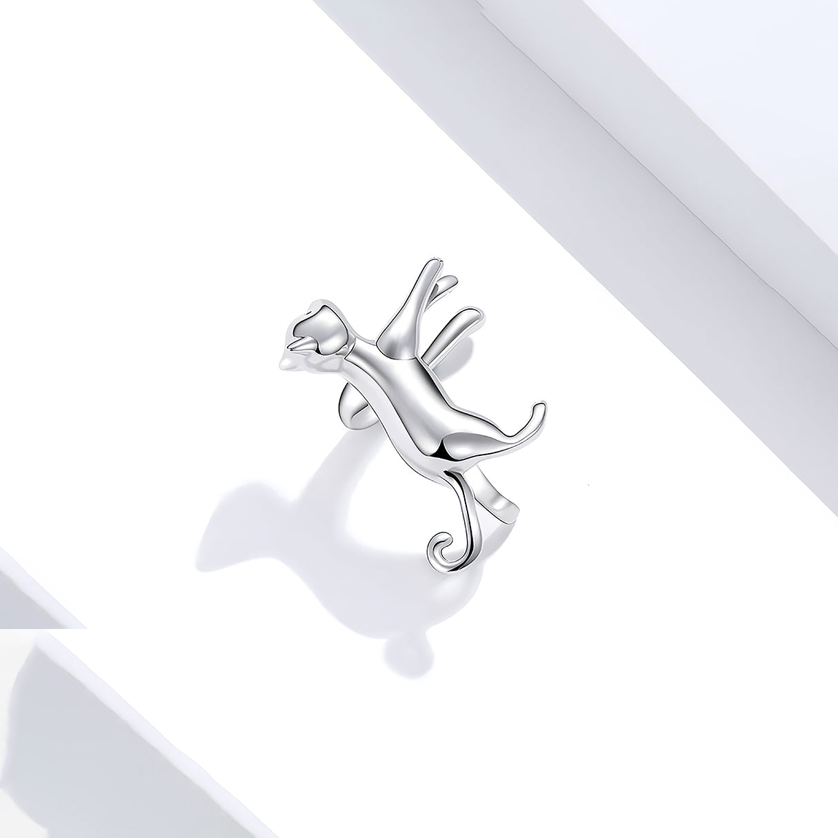 Aretes de Plata .925, Cat In Ear, Miow