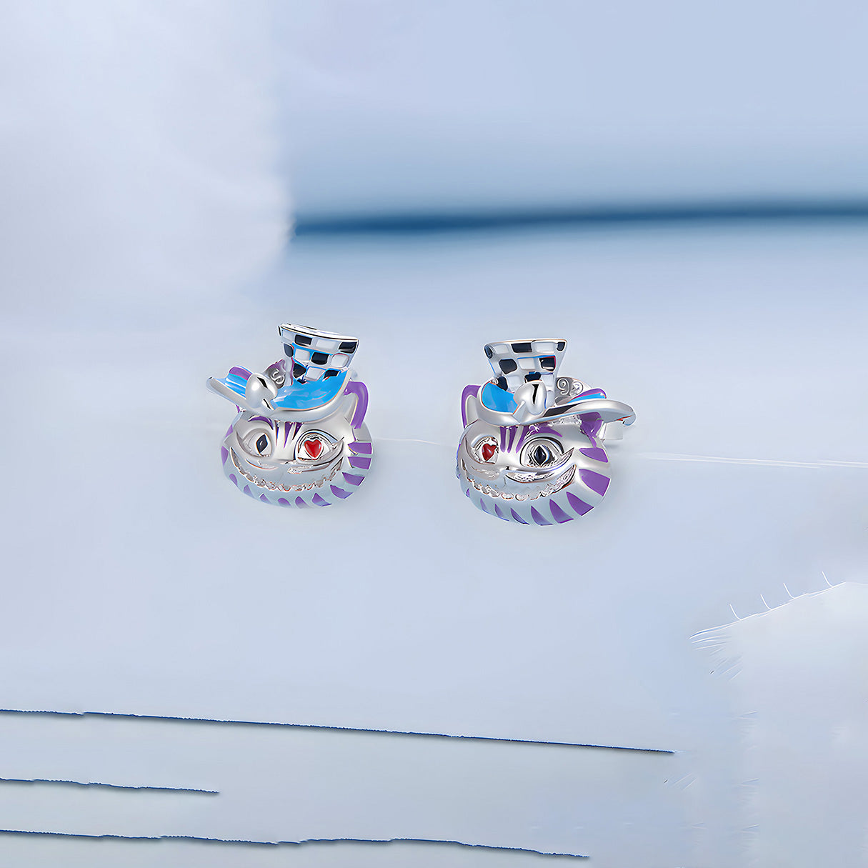 Aretes de Plata .925, Cheshire, Miow