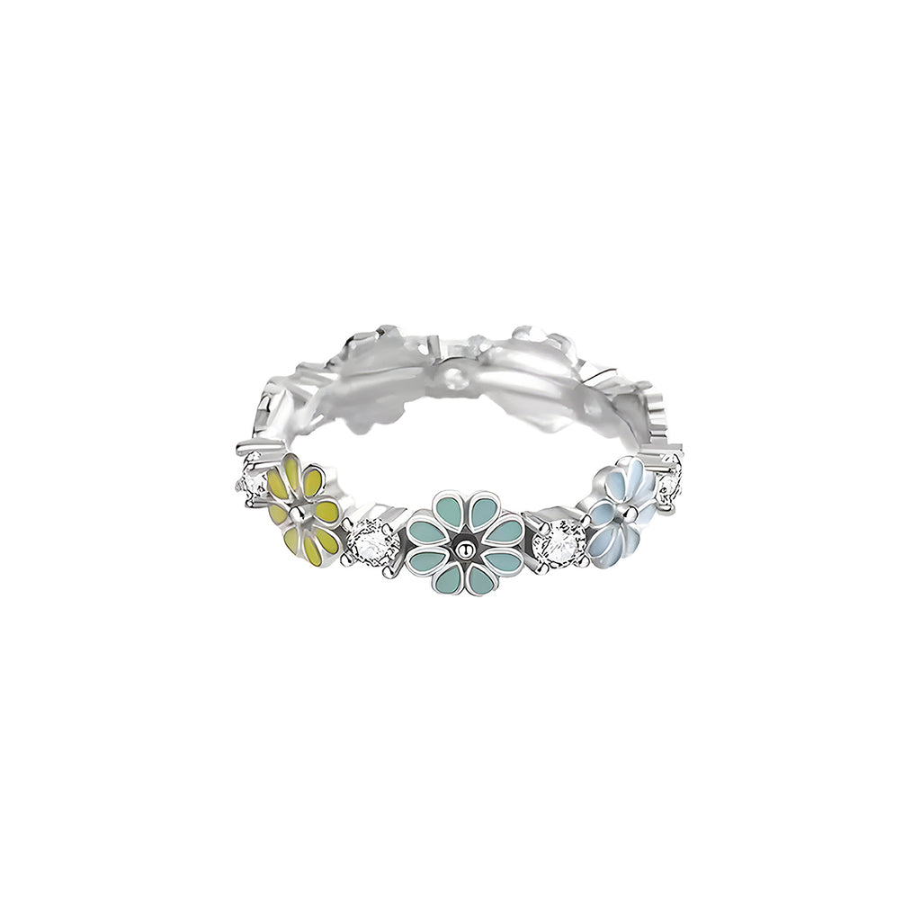 Anillo de Flores y Zirconia, Plata .925, Ame Glam Pop N°6