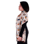 Pashmina Cat Paintings Beige, Miow