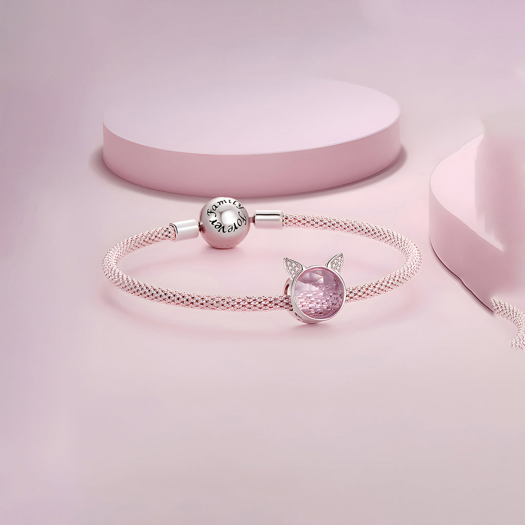 Charm de Plata .925, Pink Cat, Miow