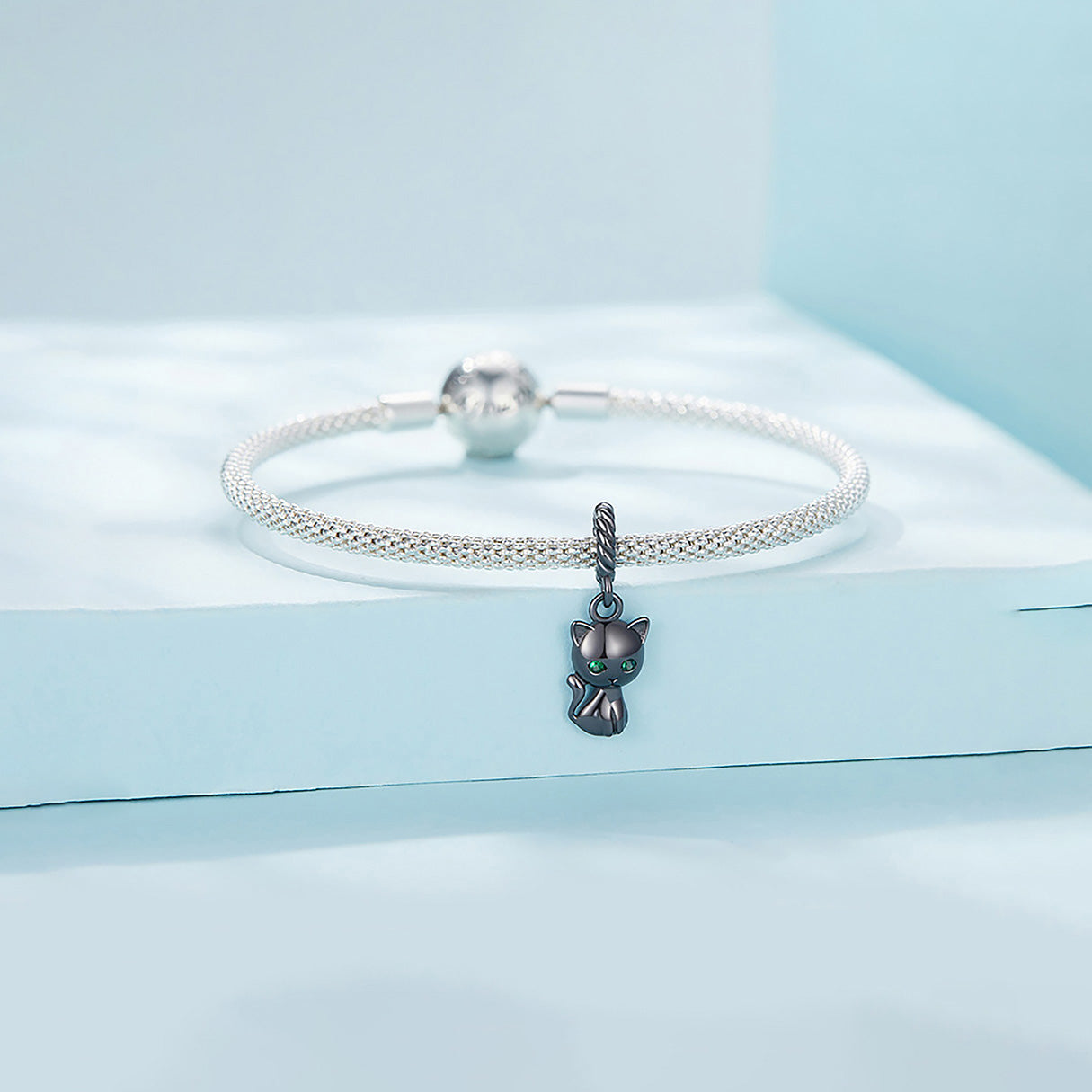 Charm de Plata .925, Black Cat, Miow