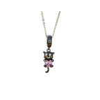 Charm de Plata .925, Pink Heart Kitten, Miow