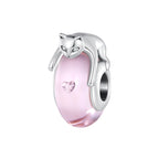 Charm de Plata .925, Pink Cat Love, Miow