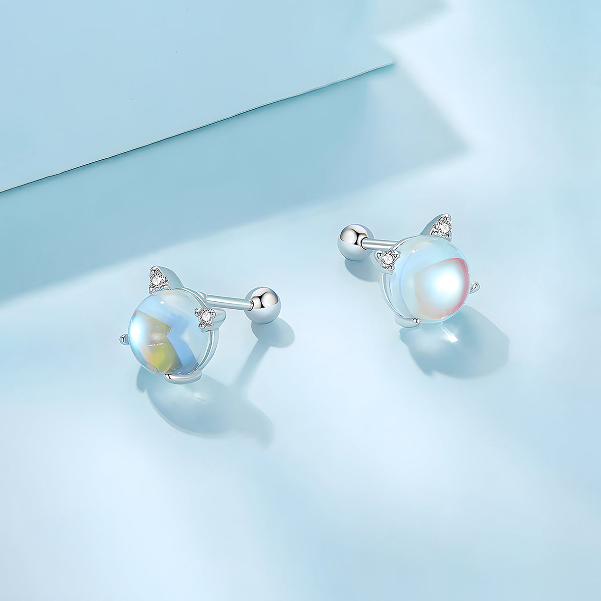 Aretes de Plata .925, Cat Eye, Miow