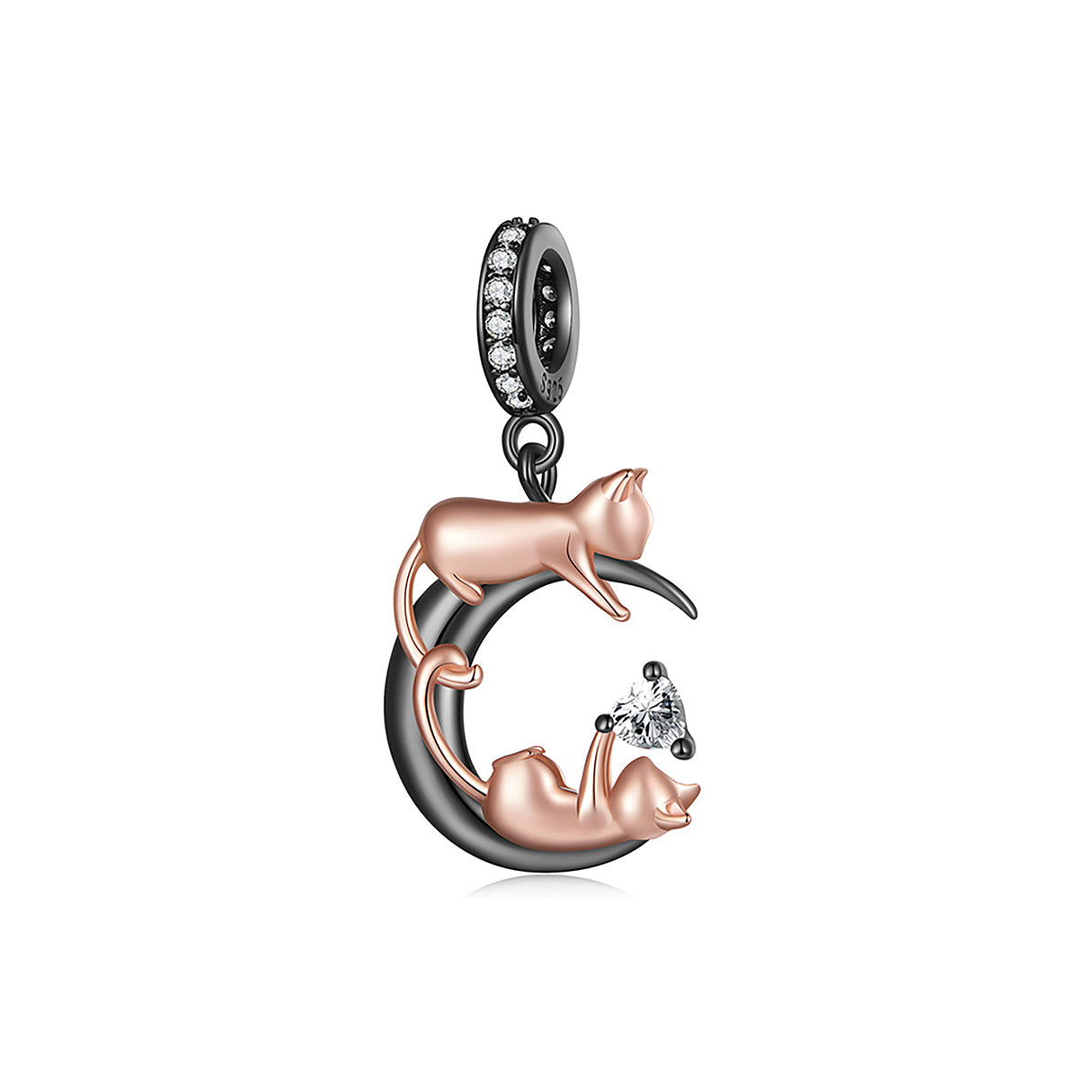 Charm de Plata .925, Two Cats, Miow