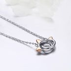 Collar de Plata .925, Twin Cats, Miow