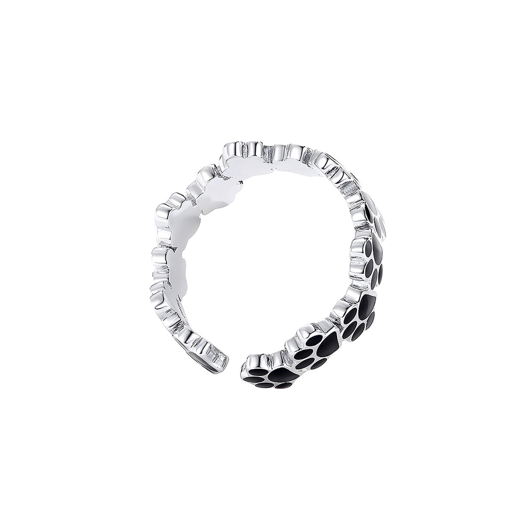 Anillo de Plata .925, Black Footprint, Miow