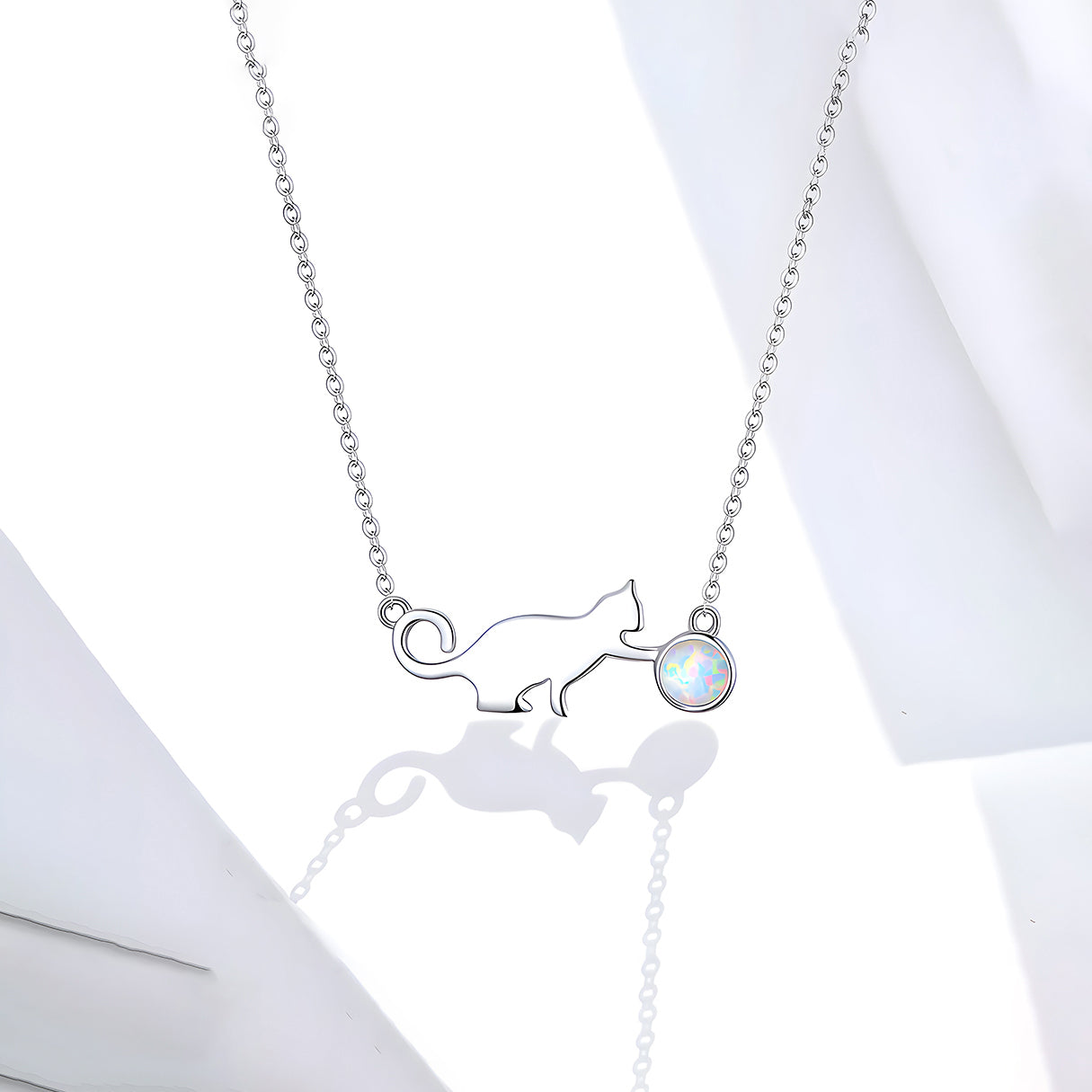 Collar de Plata .925, Moon Cat, Miow