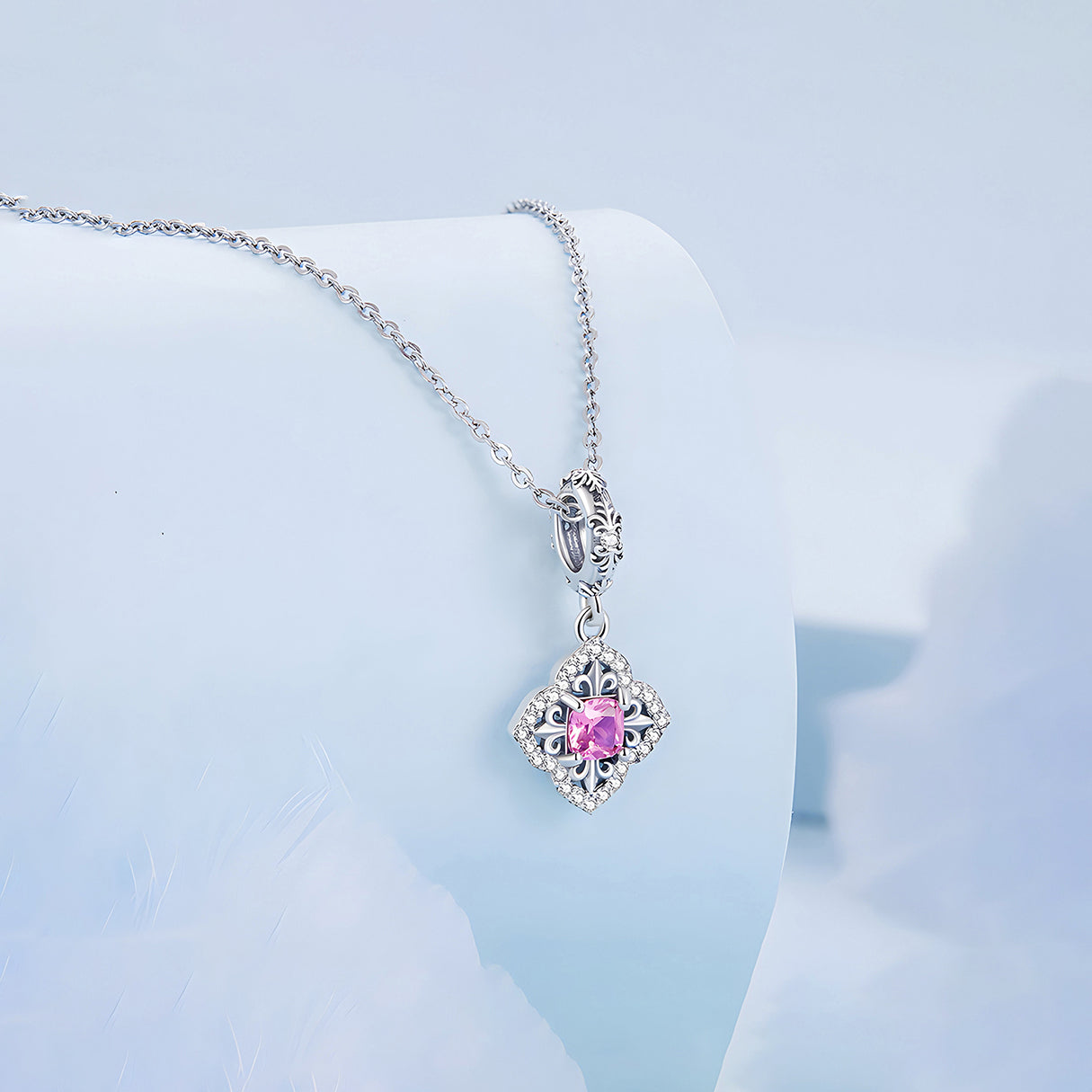 Charm de Cruz de Cuatro Pétalos, Plata .925, Ame Glam Pop