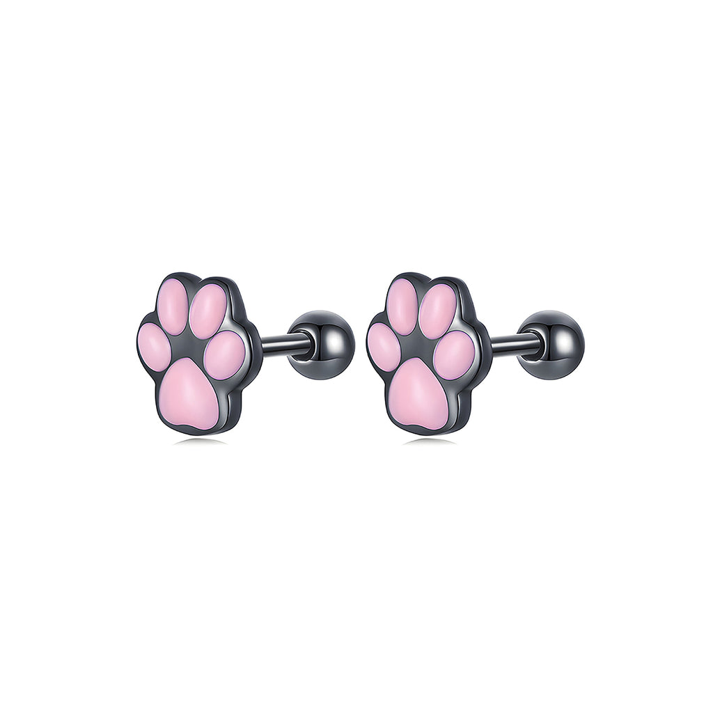 Aretes de Plata .925, Cat Footprints, Miow