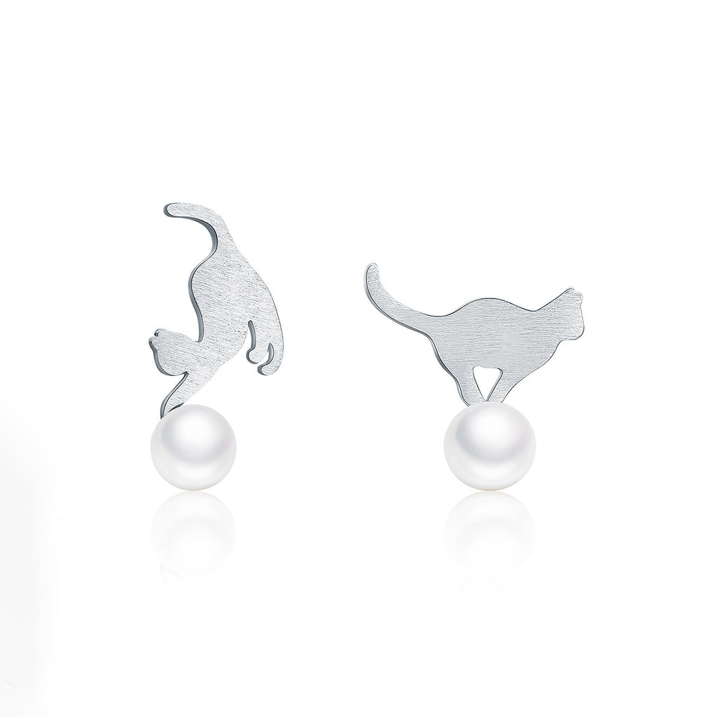 Aretes de Plata .925, Cat Sphere, Miow