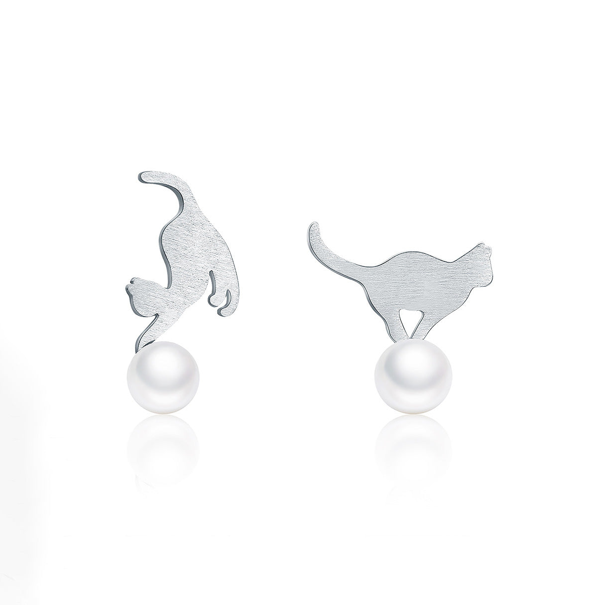 Aretes de Plata .925, Cat Sphere, Miow